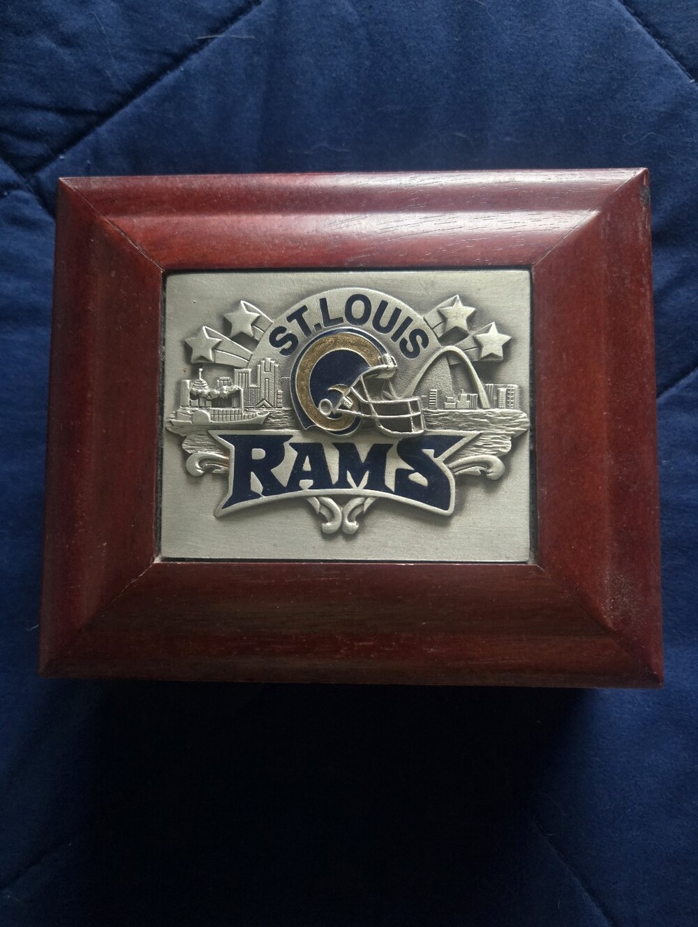 Vintage Wooden St Louis Rams NFL Box
